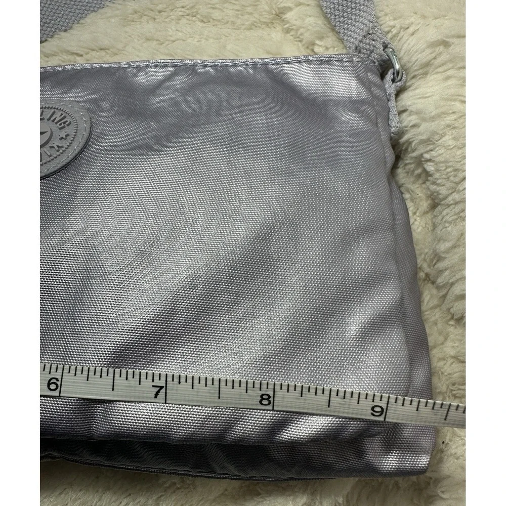 Kipling Mikaela Icy Lilac Metallic Crossbody Bag Zip Pockets adjust. strap NEW